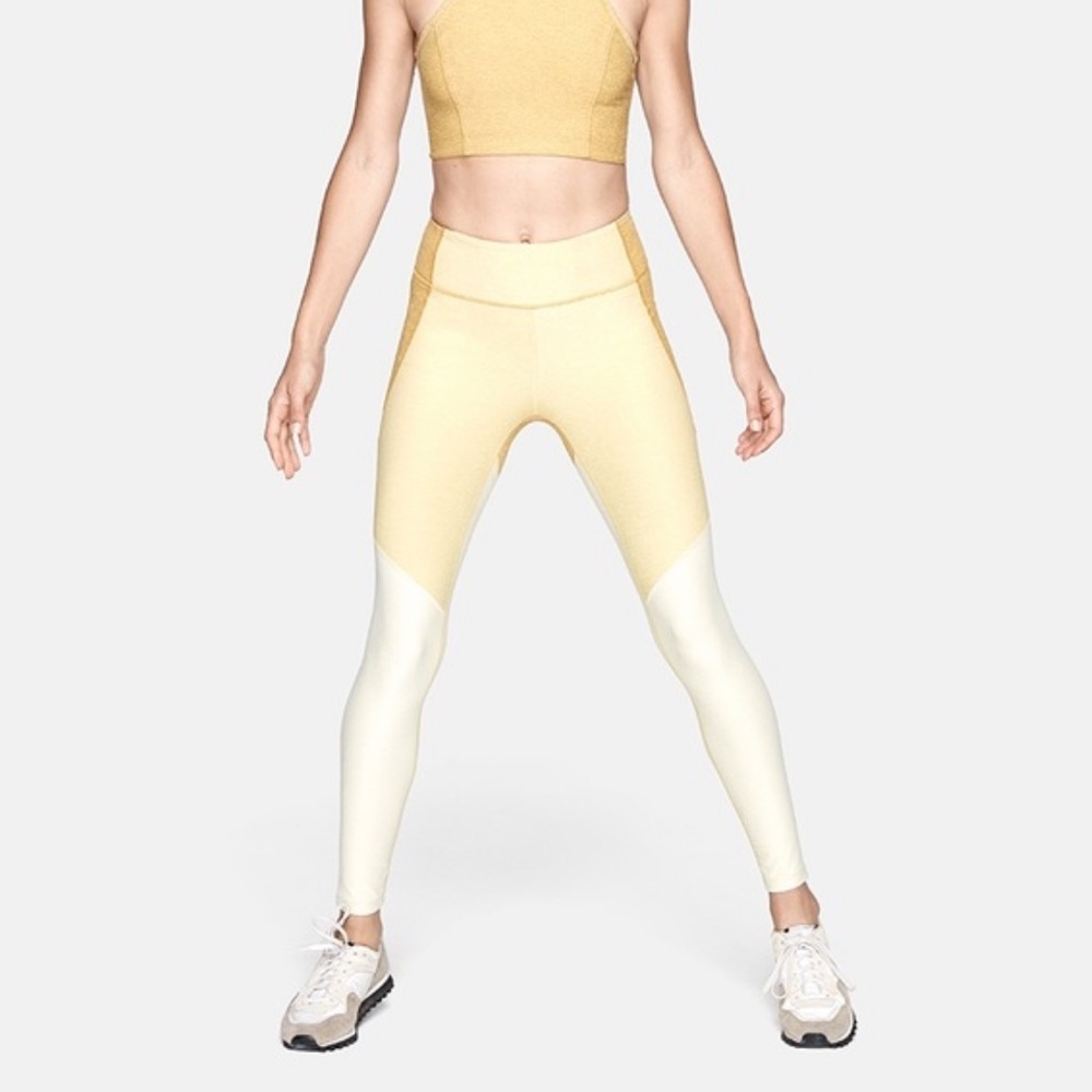 Outdoor Voices Yellow Tri-Tone Leggings